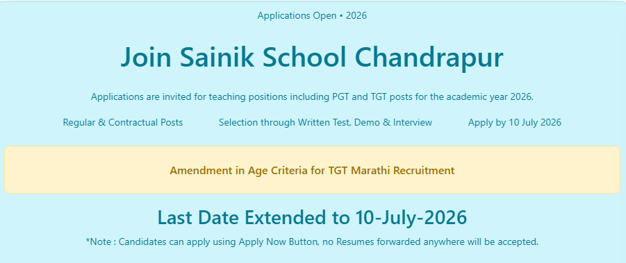 Recruitment of Staff for Various Regular and Contractual Posts