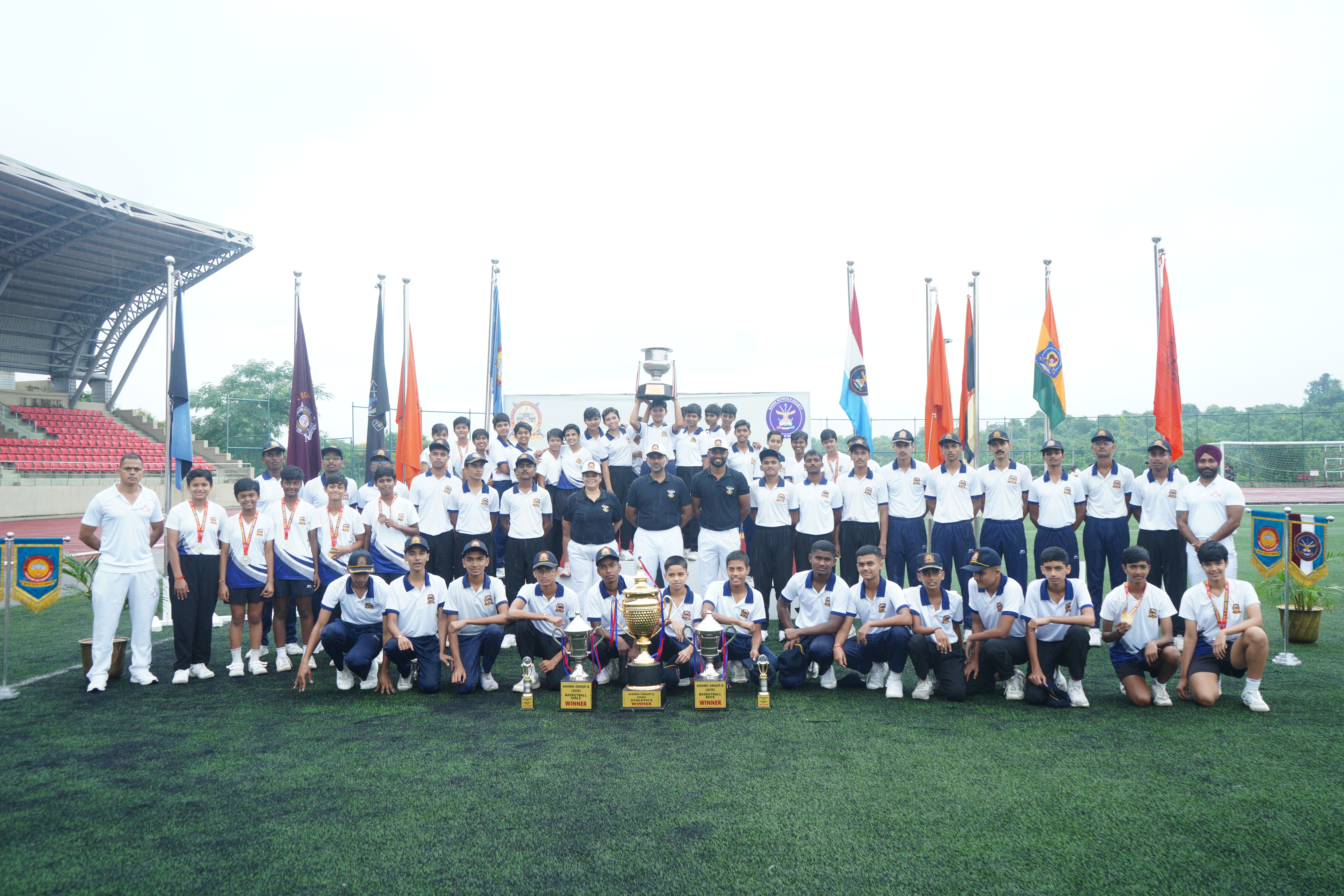 Sainik School Chandrapur proudly clinches the Overall Championship at the All India Sainik Schools National Games 2026 – Group G